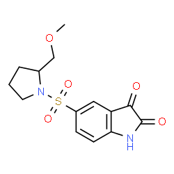 ChemSpider 2D Image | 5-{[2-(Methoxymethyl)-1-pyrrolidinyl]sulfonyl}-1H-indole-2,3-dione | C14H16N2O5S