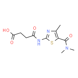 ChemSpider 2D Image | 4-{[5-(Dimethylcarbamoyl)-4-methyl-1,3-thiazol-2-yl]amino}-4-oxobutanoic acid | C11H15N3O4S