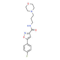 ChemSpider 2D Image | 5-(4-Fluorophenyl)-N-[3-(4-morpholinyl)propyl]-1,2-oxazole-3-carboxamide | C17H20FN3O3