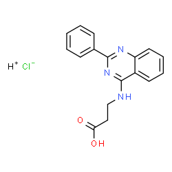 ChemSpider 2D Image | Hydrogen chloride - N-(2-phenyl-4-quinazolinyl)-beta-alanine (1:1:1) | C17H16ClN3O2