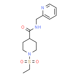ChemSpider 2D Image | 1-(Ethylsulfonyl)-N-(2-pyridinylmethyl)-4-piperidinecarboxamide | C14H21N3O3S