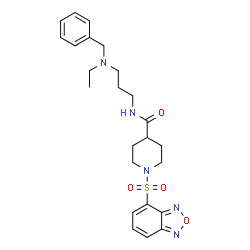 ChemSpider 2D Image | 1-(2,1,3-Benzoxadiazol-4-ylsulfonyl)-N-{3-[benzyl(ethyl)amino]propyl}-4-piperidinecarboxamide | C24H31N5O4S