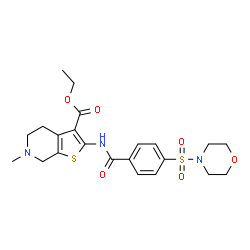 ChemSpider 2D Image | Ethyl 6-methyl-2-{[4-(4-morpholinylsulfonyl)benzoyl]amino}-4,5,6,7-tetrahydrothieno[2,3-c]pyridine-3-carboxylate | C22H27N3O6S2