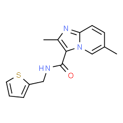 ChemSpider 2D Image | 2,6-Dimethyl-N-(2-thienylmethyl)imidazo[1,2-a]pyridine-3-carboxamide | C15H15N3OS