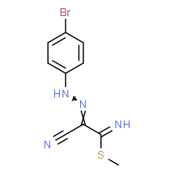 ChemSpider 2D Image | Methyl 2-[(4-bromophenyl)hydrazono]-2-cyanoethanimidothioate | C10H9BrN4S
