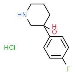 ChemSpider 2D Image | 3-(4-Fluorophenyl)-3-piperidinol hydrochloride (1:1) | C11H15ClFNO