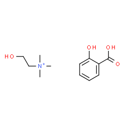 ChemSpider 2D Image | 2-hydroxybenzoic acid; 2-hydroxyethyl(trimethyl)ammonium | C12H20NO4
