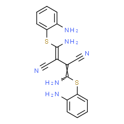 ChemSpider 2D Image | (2Z,3Z)-Bis{amino[(2-aminophenyl)sulfanyl]methylene}succinonitrile | C18H16N6S2