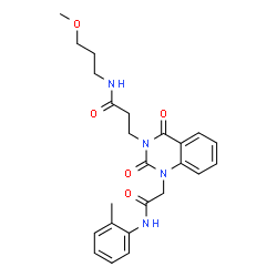 ChemSpider 2D Image | N-(3-Methoxypropyl)-3-[1-{2-[(2-methylphenyl)amino]-2-oxoethyl}-2,4-dioxo-1,4-dihydro-3(2H)-quinazolinyl]propanamide | C24H28N4O5