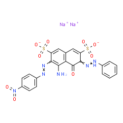ChemSpider 2D Image | Disodium (3Z)-5-amino-6-[(E)-(4-nitrophenyl)diazenyl]-4-oxo-3-(phenylhydrazono)-3,4-dihydro-2,7-naphthalenedisulfonate | C22H14N6Na2O9S2