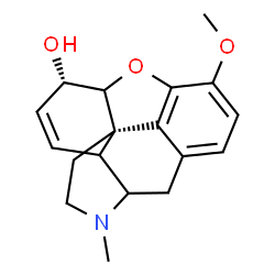 ChemSpider 2D Image | (6alpha,13alpha)-3-Methoxy-17-methyl-7,8-didehydro-4,5-epoxymorphinan-6-ol | C18H21NO3