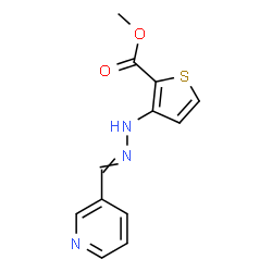 ChemSpider 2D Image | Methyl 3-[2-(3-pyridinylmethylene)hydrazino]-2-thiophenecarboxylate | C12H11N3O2S