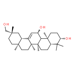 ChemSpider 2D Image | (3beta,9xi,14beta,18alpha)-Olean-12-ene-3,11,30-triol | C30H50O3