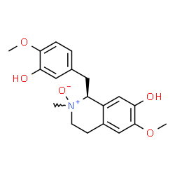 ChemSpider 2D Image | (1S)-1-(3-Hydroxy-4-methoxybenzyl)-6-methoxy-2-methyl-1,2,3,4-tetrahydro-7-isoquinolinol 2-oxide | C19H23NO5