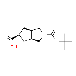ChemSpider 2D Image | (3aR,5r,6aS)-2-(tert-butoxycarbonyl)octahydrocyclopenta[c]pyrrole-5-carboxylic acid | C13H21NO4