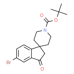 ChemSpider 2D Image | tert-Butyl 5-bromo-3-oxo-2,3-dihydrospiro[indene-1,4'-piperidine]-1'-carboxylate | C18H22BrNO3