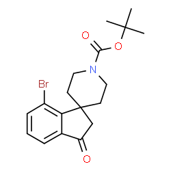 ChemSpider 2D Image | tert-butyl 7-bromo-3-oxo-2,3-dihydrospiro[indene-1,4'-piperidine]-1'-carboxylate | C18H22BrNO3