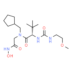 ChemSpider 2D Image | N-[(2-Methoxyethyl)carbamoyl]-3-methyl-L-valyl-N~2~-(cyclopentylmethyl)-N-hydroxyglycinamide | C18H34N4O5