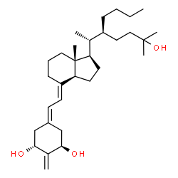 ChemSpider 2D Image | (1R,3R,7E,17beta)-17-[(2R,3S)-3-Butyl-6-hydroxy-6-methyl-2-heptanyl]-2-methylene-9,10-secoestra-5,7-diene-1,3-diol | C31H52O3
