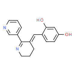 ChemSpider 2D Image | 4-[(E)-5,6-Dihydro-2,3'-bipyridin-3(4H)-ylidenemethyl]-1,3-benzenediol | C17H16N2O2