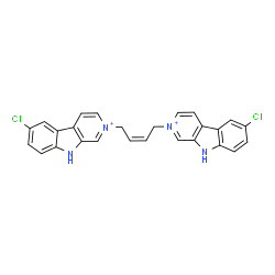 ChemSpider 2D Image | 2,2'-[(2Z)-2-Butene-1,4-diyl]bis(6-chloro-9H-beta-carbolin-2-ium) | C26H20Cl2N4