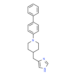 ChemSpider 2D Image | 1-(4-Biphenylyl)-4-(1H-imidazol-4-ylmethyl)piperidine | C21H23N3