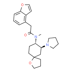 ChemSpider 2D Image | 2-(1-Benzofuran-4-yl)-N-methyl-N-[(7S,8S)-7-(1-pyrrolidinyl)-1-oxaspiro[4.5]dec-8-yl]acetamide | C24H32N2O3