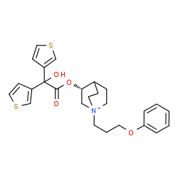 ChemSpider 2D Image | (3R)-3-[2-Hydroxy(di-3-thienyl)acetoxy]-1-(3-phenoxypropyl)-1-azoniabicyclo[2.2.2]octane | C26H30NO4S2