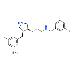 ChemSpider 2D Image | N-{(3S,4S)-4-[(6-Amino-4-methyl-2-pyridinyl)methyl]-3-pyrrolidinyl}-N'-(3-chlorobenzyl)-1,2-ethanediamine | C20H28ClN5