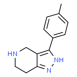 ChemSpider 2D Image | 3-(P-Tolyl)-4,5,6,7-tetrahydro-1H-pyrazolo[4,3-c]pyridine | C13H15N3