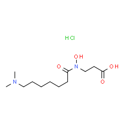 ChemSpider 2D Image | N-[7-(Dimethylamino)heptanoyl]-N-hydroxy-beta-alanine hydrochloride (1:1) | C12H25ClN2O4