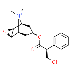 ChemSpider 2D Image | (1S,2R,4S,5S,7R)-7-{[(2S)-3-Hydroxy-2-phenylpropanoyl]oxy}-9,9-dimethyl-3-oxa-9-azoniatricyclo[3.3.1.0~2,4~]nonane | C18H24NO4