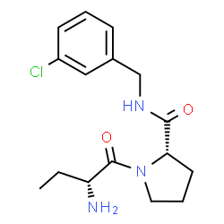 ChemSpider 2D Image | 1-[(2R)-2-Aminobutanoyl]-N-(3-chlorobenzyl)-L-prolinamide | C16H22ClN3O2