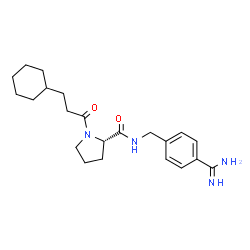 ChemSpider 2D Image | N-(4-Carbamimidoylbenzyl)-1-(3-cyclohexylpropanoyl)-L-prolinamide | C22H32N4O2