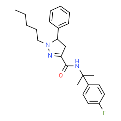 ChemSpider 2D Image | N-[2-(4-Fluorophenyl)-2-propanyl]-1-pentyl-5-phenyl-4,5-dihydro-1H-pyrazole-3-carboxamide | C24H30FN3O