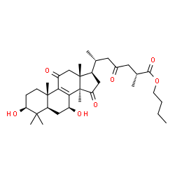 ChemSpider 2D Image | Butyl (3beta,7beta,25R)-3,7-dihydroxy-11,15,23-trioxolanost-8-en-26-oate | C34H52O7