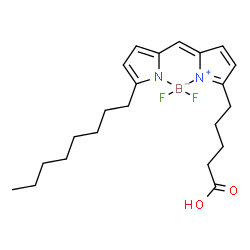 ChemSpider 2D Image | Difluoro(5-{2-[(5-octyl-1H-pyrrol-2-yl-kappaN)methylene]-2H-pyrrol-5-yl-kappaN}pentanoato)boron | C22H31BF2N2O2