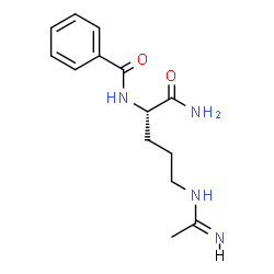ChemSpider 2D Image | N-[(1S)-1-(AMINOCARBONYL)-4-(ETHANIMIDOYLAMINO)BUTYL]BENZAMIDE | C14H20N4O2