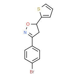 ChemSpider 2D Image | 3-(4-Bromophenyl)-5-(2-thienyl)-4,5-dihydro-1,2-oxazole | C13H10BrNOS