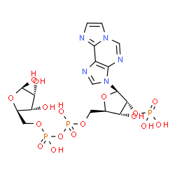 ChemSpider 2D Image | [(2R,3R,4R,5R)-3-Hydroxy-5-(3H-imidazo[2,1-i]purin-3-yl)-4-(phosphonooxy)tetrahydro-2-furanyl]methyl [(2R,3S,4R,5R)-3,4,5-trihydroxytetrahydro-2-furanyl]methyl dihydrogen diphosphate (non-preferred na
me) | C17H24N5O17P3