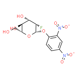 ChemSpider 2D Image | 2,4-Dinitrophenyl 2-deoxy-2-fluoro-beta-D-mannopyranoside | C12H13FN2O9