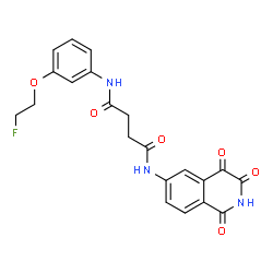 ChemSpider 2D Image | N-[3-(2-Fluoroethoxy)phenyl]-N'-(1,3,4-trioxo-1,2,3,4-tetrahydro-6-isoquinolinyl)succinamide | C21H18FN3O6
