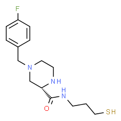 ChemSpider 2D Image | (2S)-4-(4-Fluorobenzyl)-N-(3-sulfanylpropyl)-2-piperazinecarboxamide | C15H22FN3OS