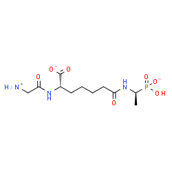 ChemSpider 2D Image | (2S)-2-[(2-azaniumylacetyl)amino]-7-[[(1S)-1-[hydroxy(oxido)phosphoryl]ethyl]amino]-7-oxo-heptanoate | C11H21N3O7P