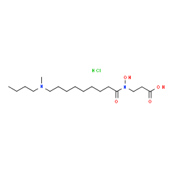 ChemSpider 2D Image | N-{9-[Butyl(methyl)amino]nonanoyl}-N-hydroxy-beta-alanine hydrochloride (1:1) | C17H35ClN2O4