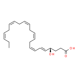 ChemSpider 2D Image | (4S,5E,7Z,10Z,13Z,16Z,19Z)-4-Hydroxy-5,7,10,13,16,19-docosahexaenoic acid | C22H32O3