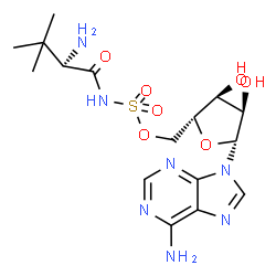 ChemSpider 2D Image | 5'-O-[(3-Methyl-D-valyl)sulfamoyl]adenosine | C16H25N7O7S