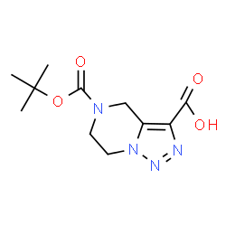 ChemSpider 2D Image | 5-(tert-Butoxycarbonyl)-4,5,6,7-tetrahydro-[1,2,3]triazolo[1,5-a]pyrazine-3-carboxylic acid | C11H16N4O4
