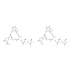 ChemSpider 2D Image | (2R,4'S,5S,6R,8'R,10'E,12'S,13'S,14'E,16'E,20'R,21'R,24'S)-21',24'-Dihydroxy-6-isopropyl-5,11',13',22'-tetramethyl-2'-oxo-3,4,5,6-tetrahydrospiro[pyran-2,6'-[3,7,19]trioxatetracyclo[15.6.1.1~4,8~.0~20
,24~]pentacosa[10,14,16,22]tetraen]-12'-yl 2,6-dideoxy-4-O-(2,6-dideoxy-3-O-methyl-alpha-L-arabino-hexopyranosyl)-3-O-methyl-alpha-L-arabino-hexopyranoside - (2R,4'S,5S,6R,8'R,10'E,12'S,13'S,14'E,16'E
,20'R,21'R,24'S)-6-[(2R)-2-butanyl]-21',24'- | C95H146O28