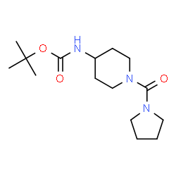 ChemSpider 2D Image | 2-Methyl-2-propanyl [1-(1-pyrrolidinylcarbonyl)-4-piperidinyl]carbamate | C15H27N3O3